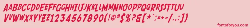 SfComicScriptCondensed Font – Red Fonts on Pink Background