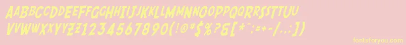 SfComicScriptCondensed Font – Yellow Fonts on Pink Background