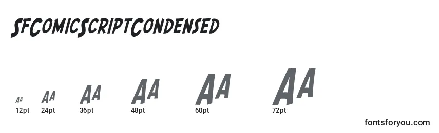 SfComicScriptCondensed Font Sizes