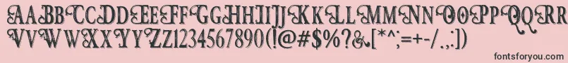 HunterHeartFreeFont Font – Black Fonts on Pink Background