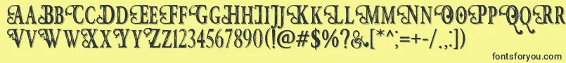 HunterHeartFreeFont Font – Black Fonts on Yellow Background