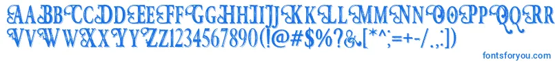 HunterHeartFreeFont Font – Blue Fonts on White Background