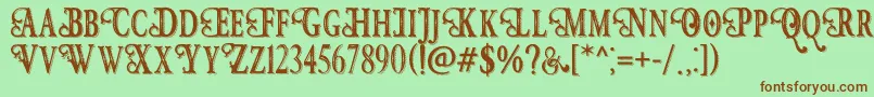 HunterHeartFreeFont Font – Brown Fonts on Green Background