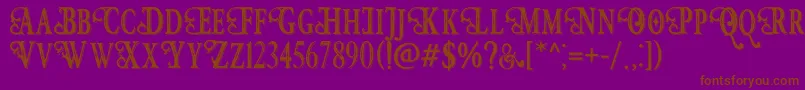 HunterHeartFreeFont Font – Brown Fonts on Purple Background