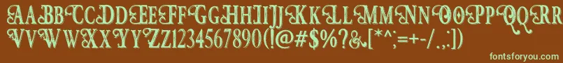 HunterHeartFreeFont Font – Green Fonts on Brown Background