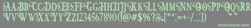 HunterHeartFreeFont Font – Green Fonts on Gray Background