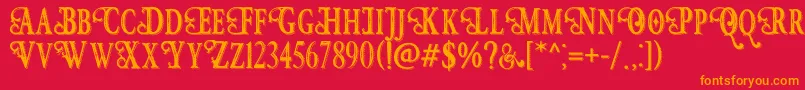 HunterHeartFreeFont Font – Orange Fonts on Red Background