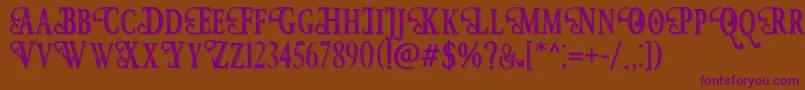 HunterHeartFreeFont Font – Purple Fonts on Brown Background