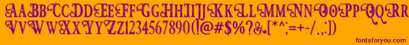 HunterHeartFreeFont Font – Purple Fonts on Orange Background