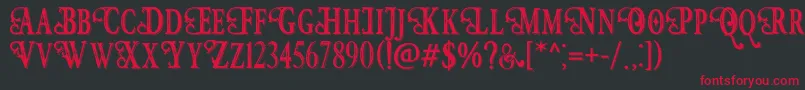 HunterHeartFreeFont Font – Red Fonts on Black Background