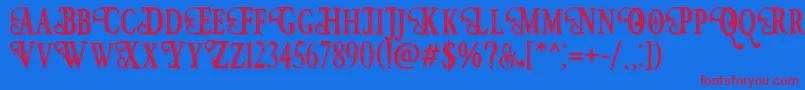 HunterHeartFreeFont Font – Red Fonts on Blue Background