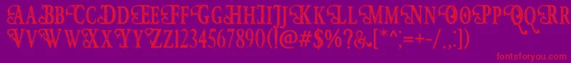 HunterHeartFreeFont Font – Red Fonts on Purple Background