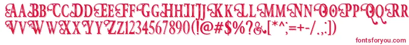 HunterHeartFreeFont Font – Red Fonts on White Background