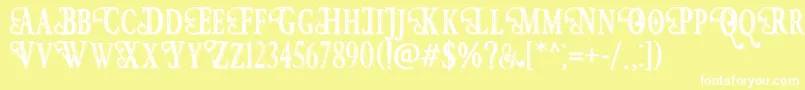 HunterHeartFreeFont Font – White Fonts on Yellow Background