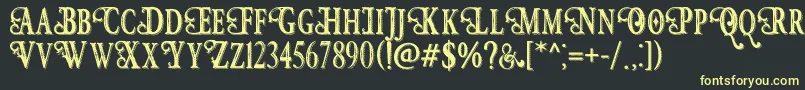 HunterHeartFreeFont Font – Yellow Fonts on Black Background