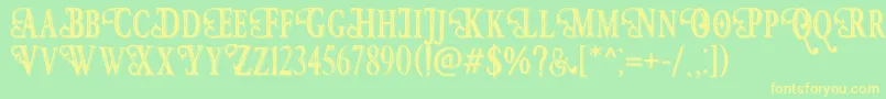 HunterHeartFreeFont Font – Yellow Fonts on Green Background