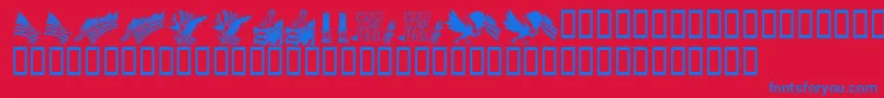 フォントKrAllAmerican – 赤い背景に青い文字