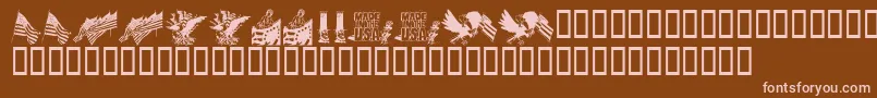 KrAllAmerican Font – Pink Fonts on Brown Background