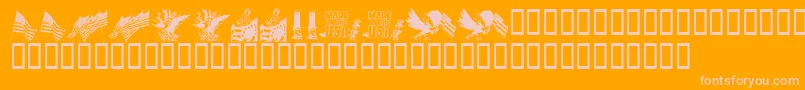 KrAllAmerican Font – Pink Fonts on Orange Background