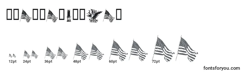Размеры шрифта KrAllAmerican