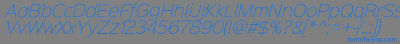 Sinkinsans200xlightitalic Font – Blue Fonts on Gray Background