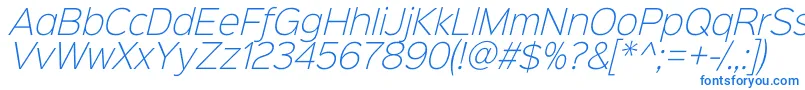 Czcionka Sinkinsans200xlightitalic – niebieskie czcionki