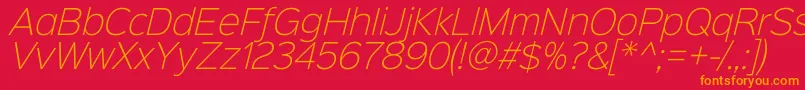 Sinkinsans200xlightitalic Font – Orange Fonts on Red Background