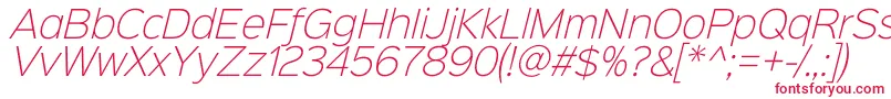 Czcionka Sinkinsans200xlightitalic – czerwone czcionki