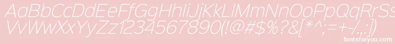 Sinkinsans200xlightitalic Font – White Fonts on Pink Background