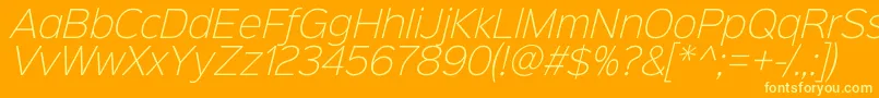 Sinkinsans200xlightitalic Font – Yellow Fonts on Orange Background