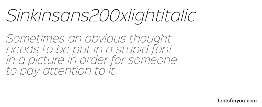 Review of the Sinkinsans200xlightitalic Font