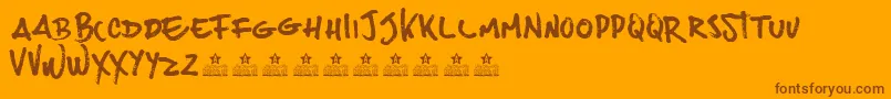 Шрифт JoesBurguerPersonalUse – коричневые шрифты на оранжевом фоне