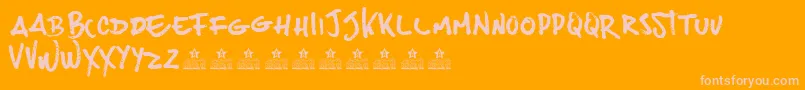 Fonte JoesBurguerPersonalUse – fontes rosa em um fundo laranja