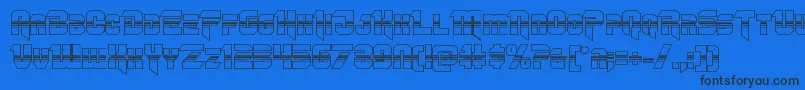 Omegaforcehalf3D12 Font – Black Fonts on Blue Background