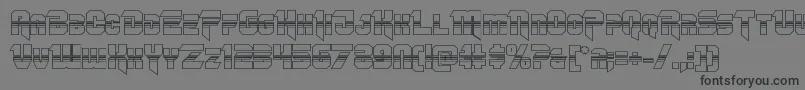 フォントOmegaforcehalf3D12 – 黒い文字の灰色の背景