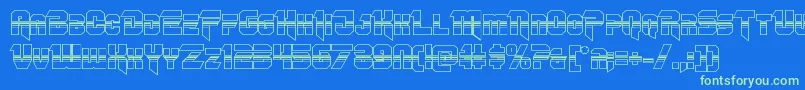 Шрифт Omegaforcehalf3D12 – зелёные шрифты на синем фоне