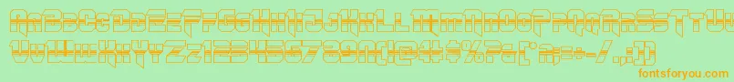 More about Omegaforcehalf3D12 Font Omegaforcehalf3D12 Font – Orange Fonts on Green Background