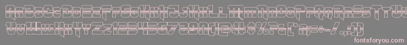Omegaforcehalf3D12-fontti – vaaleanpunaiset fontit harmaalla taustalla