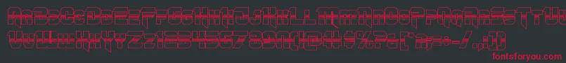 フォントOmegaforcehalf3D12 – 黒い背景に赤い文字
