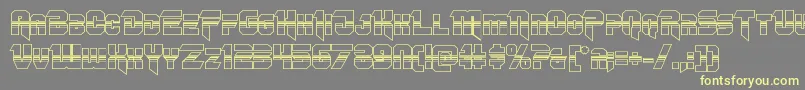 Czcionka Omegaforcehalf3D12 – żółte czcionki na szarym tle