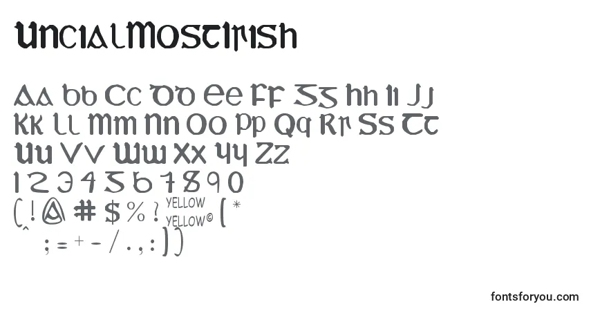 Шрифт UncialMostIrish – алфавит, цифры, специальные символы
