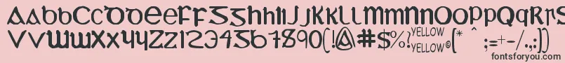 フォントUncialMostIrish – ピンクの背景に黒い文字