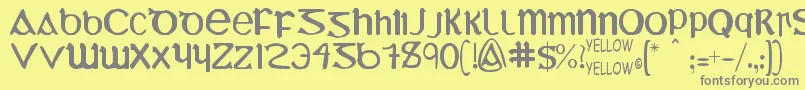 UncialMostIrish Font – Gray Fonts on Yellow Background