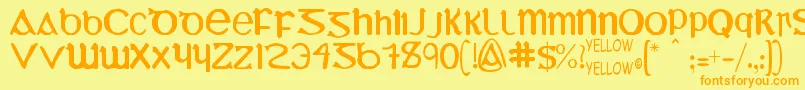 UncialMostIrish Font – Orange Fonts on Yellow Background