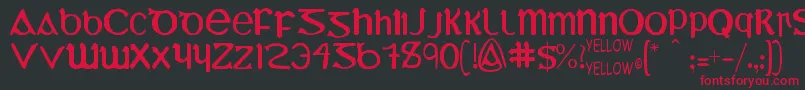 UncialMostIrish Font – Red Fonts on Black Background