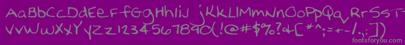 Nellyshand Font – Gray Fonts on Purple Background
