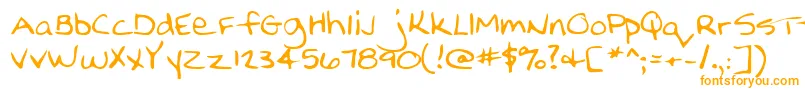 Nellyshand Font – Orange Fonts on White Background