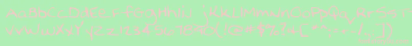 Nellyshand Font – Pink Fonts on Green Background