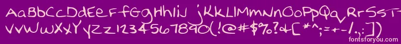 Nellyshand Font – Pink Fonts on Purple Background