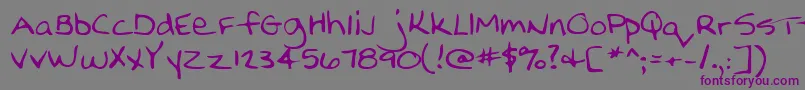 Nellyshand Font – Purple Fonts on Gray Background